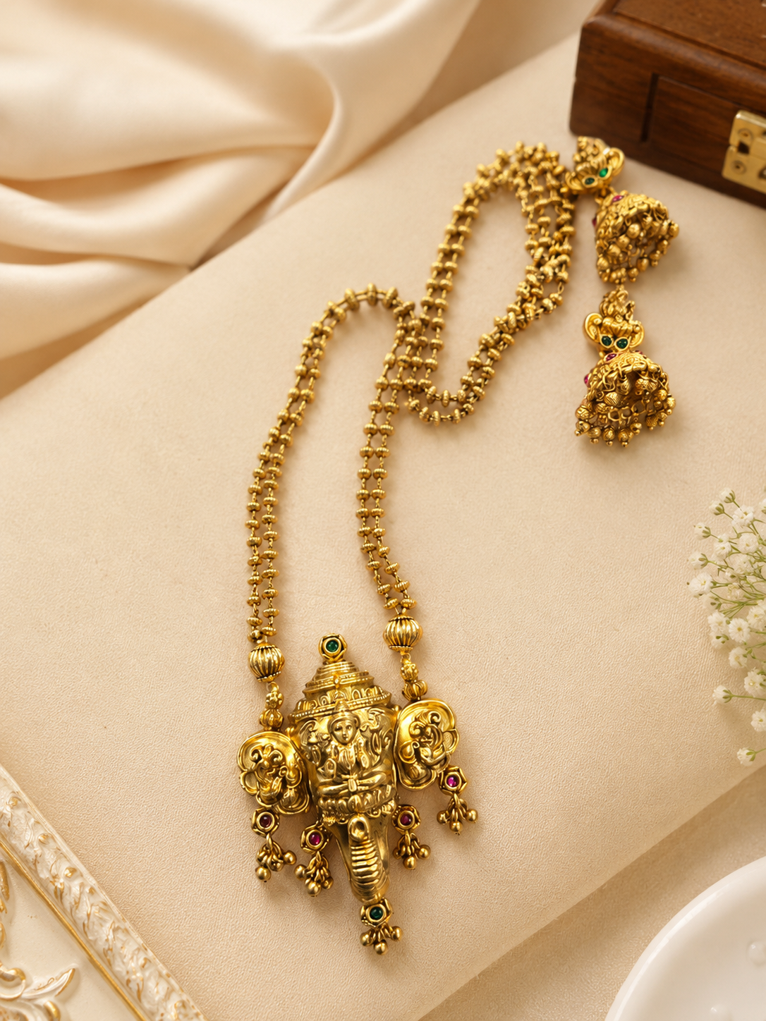 Temple-Inspired Pendant Necklace Set