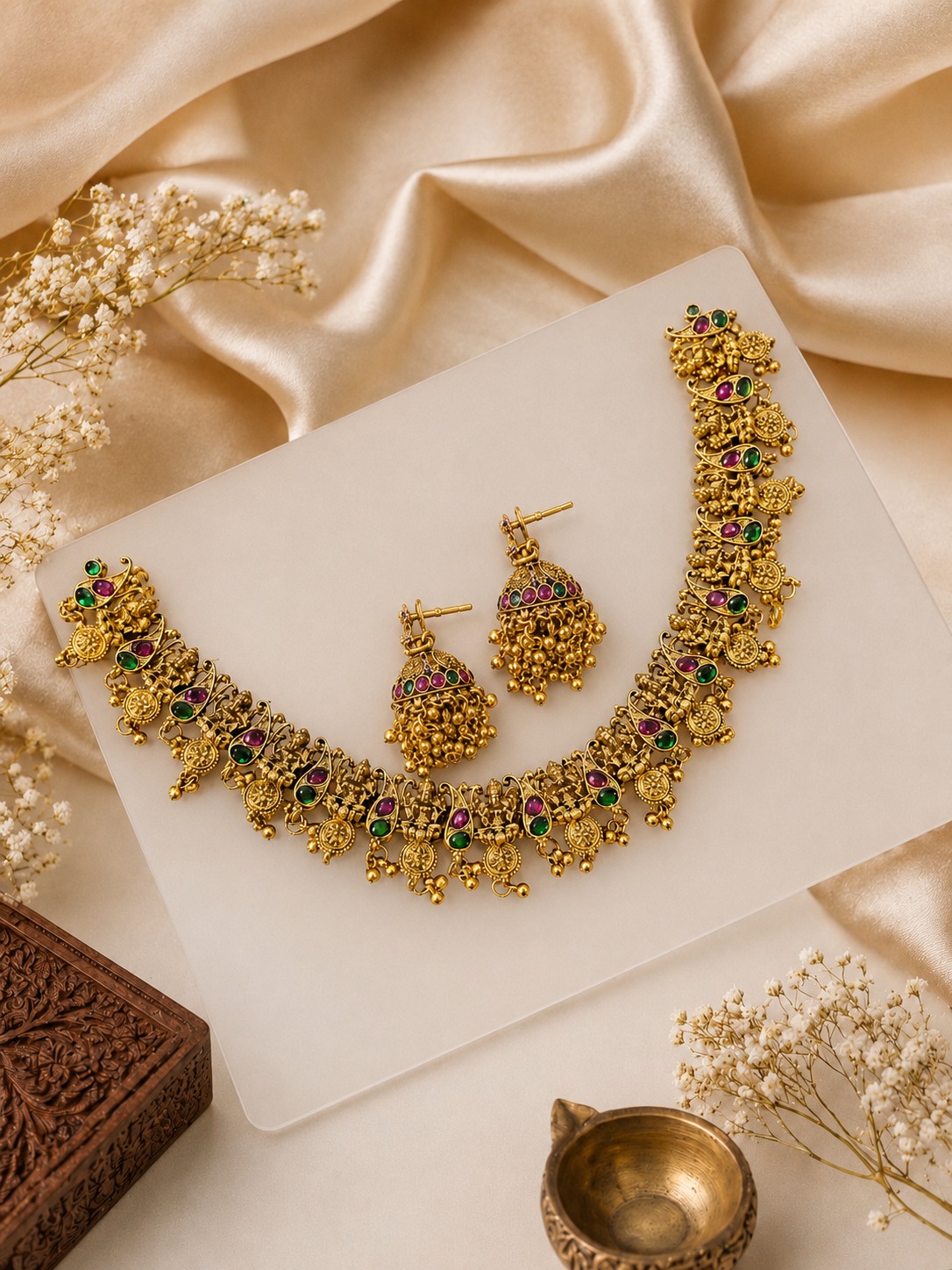 Traditional Gold-Tone Necklace Set  Design 2
