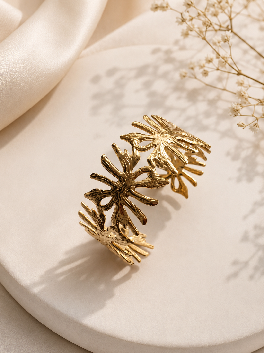 Aurora Bloom Gold Cuff Bangle