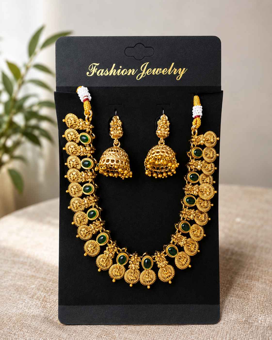 Traditional Temple Jewellery Necklace Set Design 2